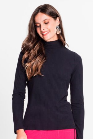 Blusa Manga Longa Canelada