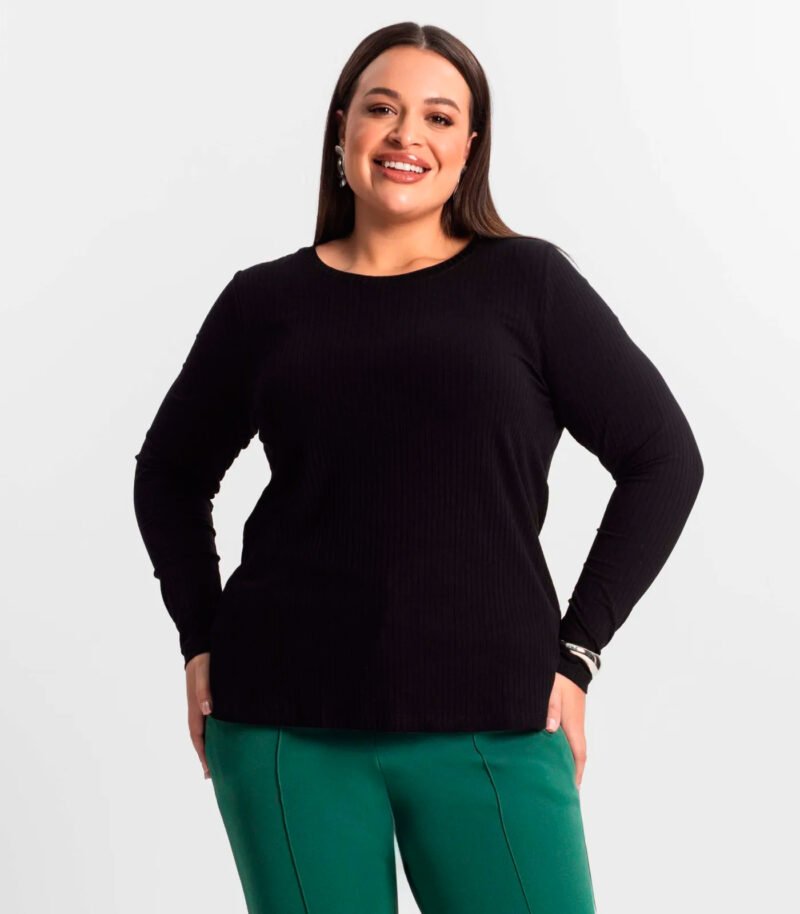 BLUSA CANELADA PLUS SIZE SECRET- S01105 - Imagem 6
