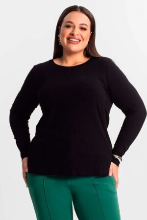 BLUSA CANELADA PLUS SIZE SECRET- S01105