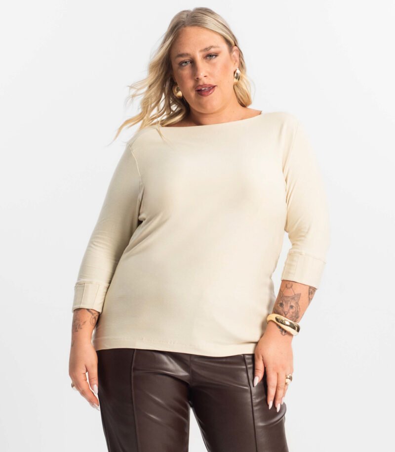 BLUSA MANGA 3/4 PLUS SIZE SECRET- S01736 - Imagem 9