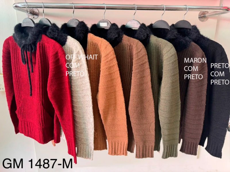Blusa tricot mousse com gola alta pelinho angora GM 1487 - Imagem 2