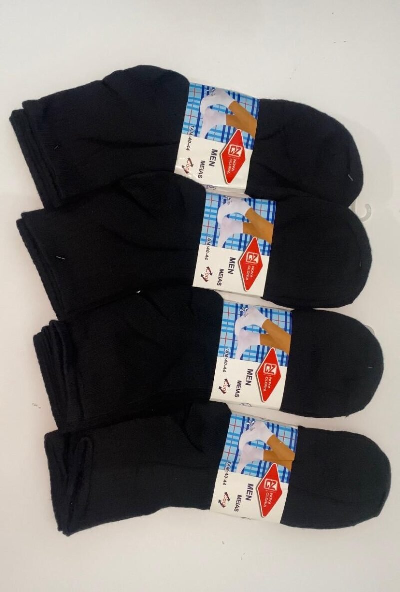 MEIA MASCULINA RESPIRAVEL NOVA GLORIA - 40-44 PRETA