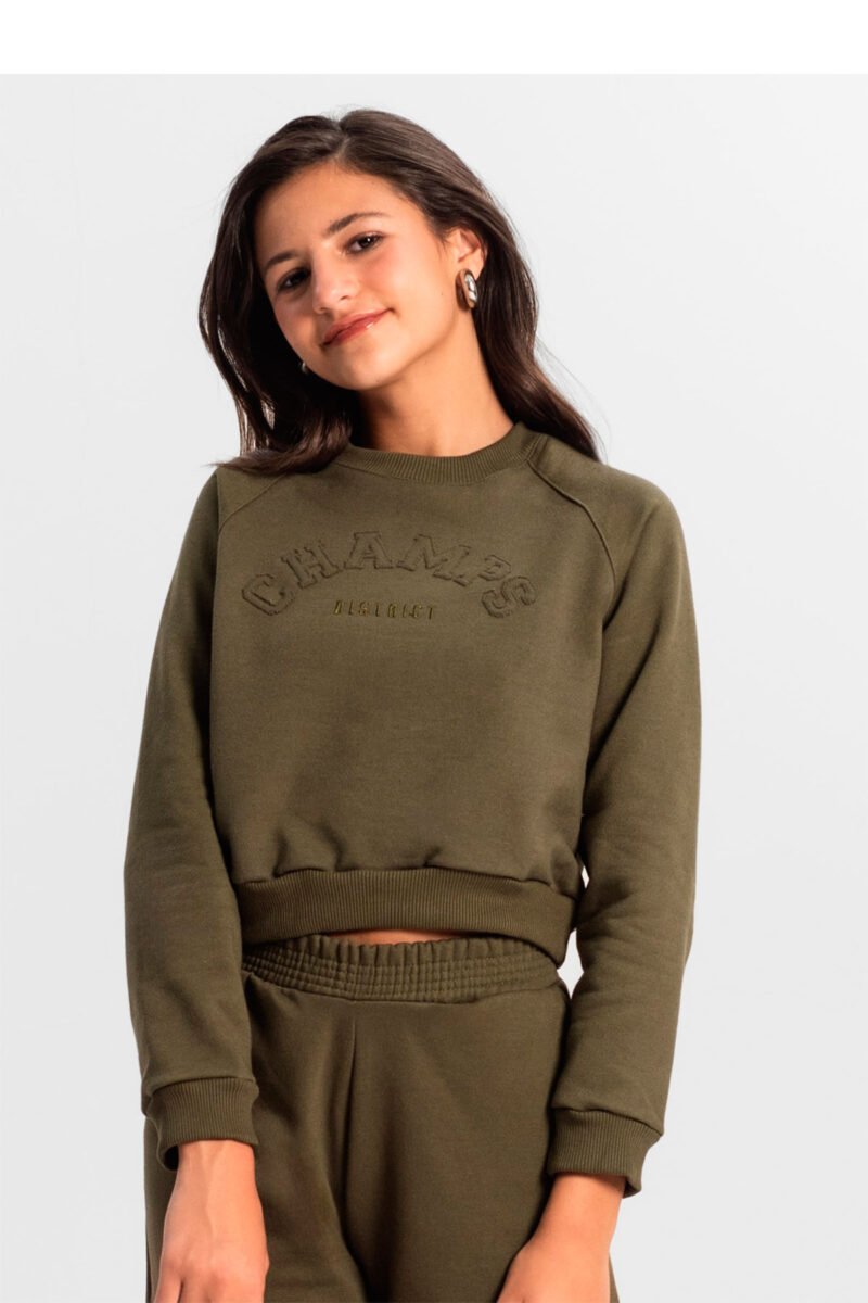 BLUSA CROPPED MOLETOM JUVENIL MINTY - M00352 - Imagem 2