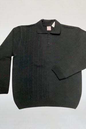 SUETER POLO MASCULINO D'LANFIORI TRICOT - M MESCLA PRETO - 4119