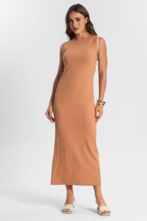 VESTIDO MIDI RIBANA CANELADA ENDLESS FEMININO - E15690