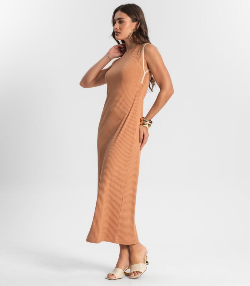 VESTIDO MIDI RIBANA CANELADA ENDLESS FEMININO - E15690 - Imagem 2
