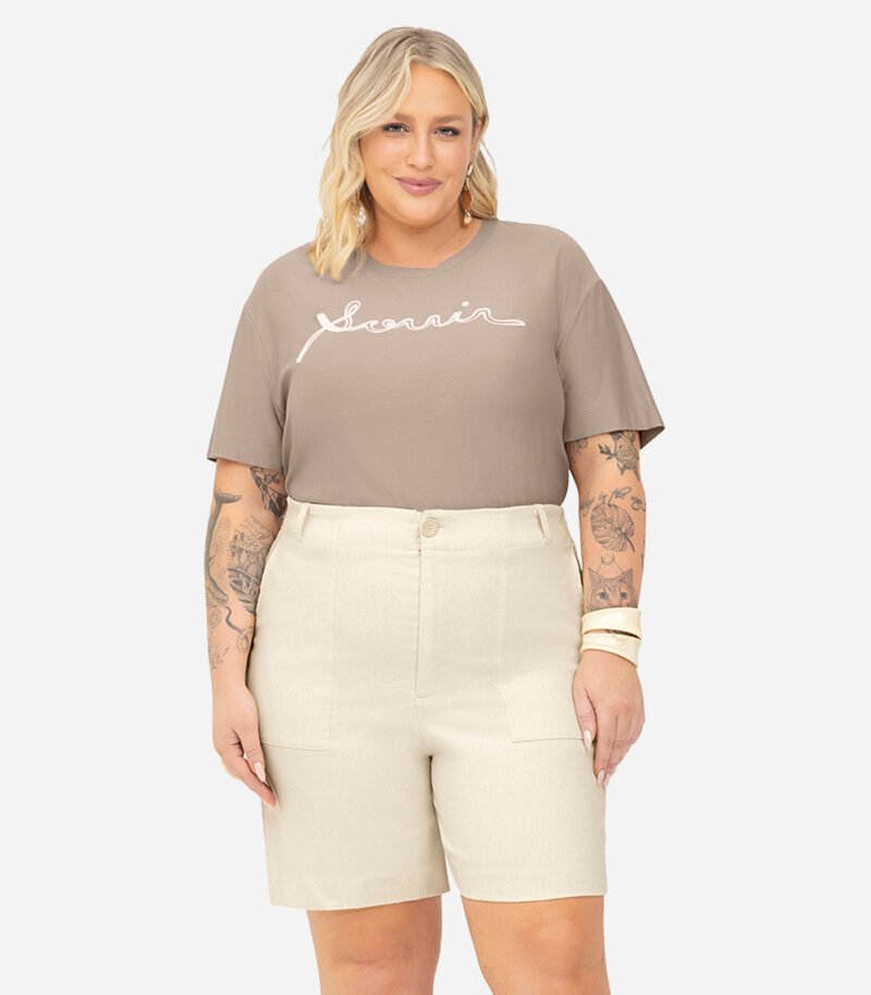 BLUSA VISCOSE PLUS SIZE SECRET GLAM - S01787