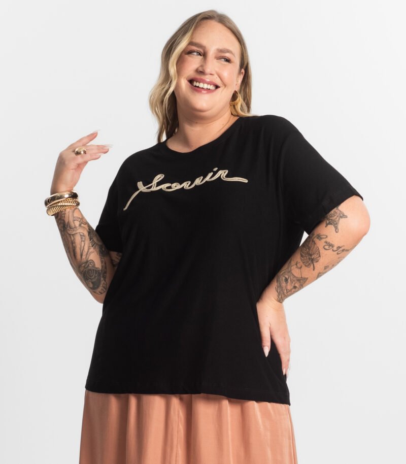 BLUSA VISCOSE PLUS SIZE SECRET GLAM - S01787 - Imagem 4