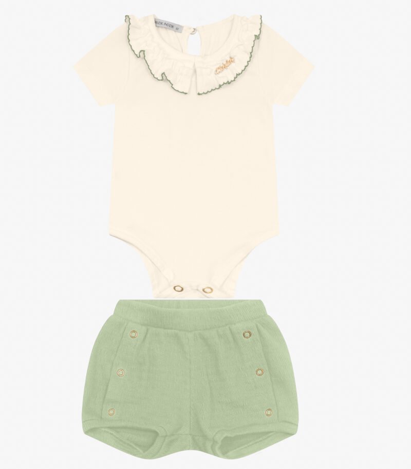CONJUNTO BODY E CALCINHA COTTON BEBE MENINA TRICK NICK - 1134390