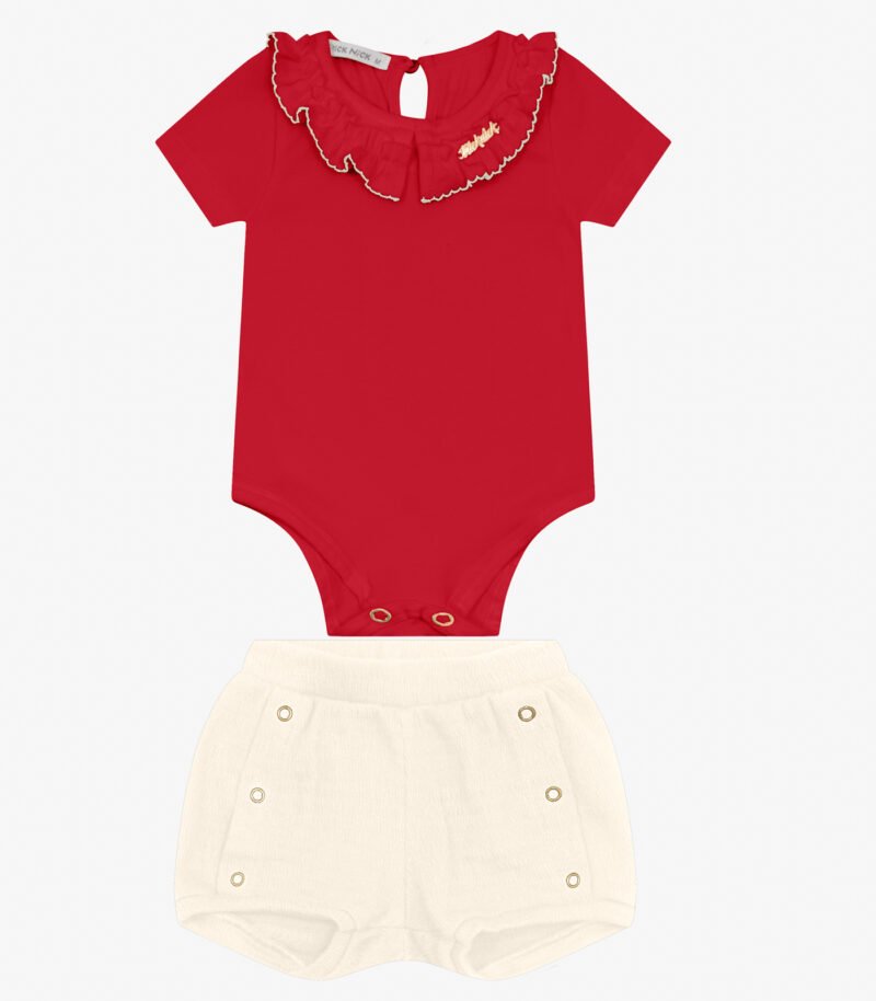 CONJUNTO BODY E CALCINHA COTTON BEBE MENINA TRICK NICK - 1134390 - Imagem 8