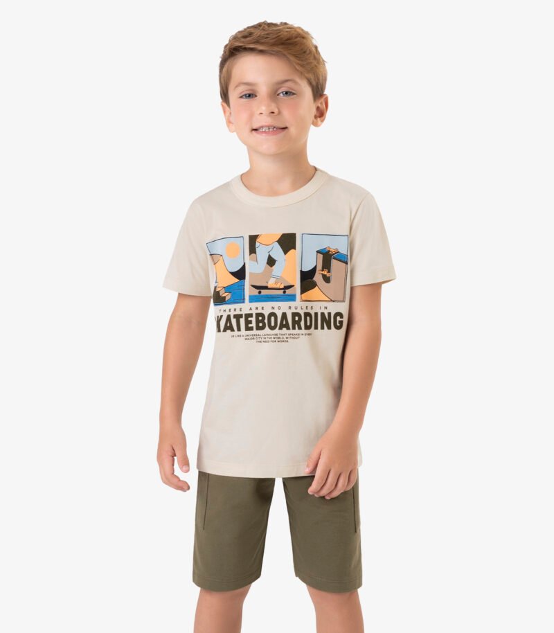 CONJUNTO CAMISETA E BERMUDA MOLETOM SARJADO ROVI KIDS - 3026423 - Imagem 12