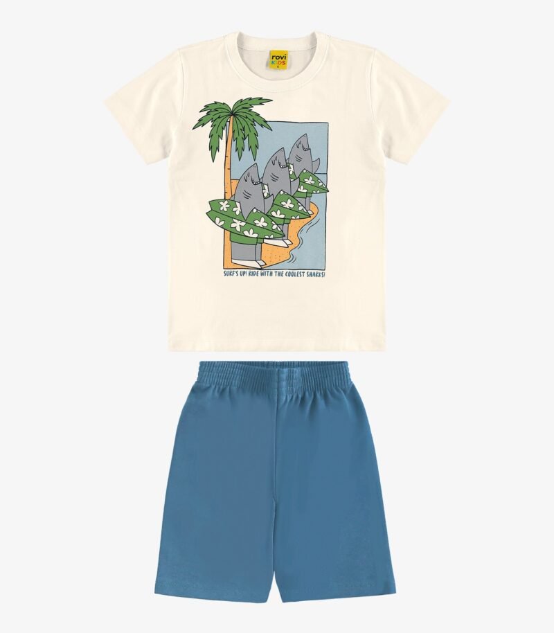 CONJUNTO CAMISETA E BERMUDA MENINO ROVI KIDS - 3025531 - Imagem 3