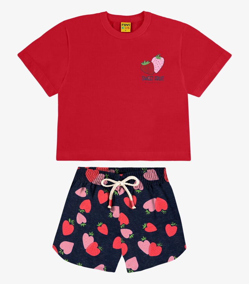 CONJUNTO INFANTIL MENINA BLUSA COM SHORTS ROVI KIDS - 3141392 - Imagem 3