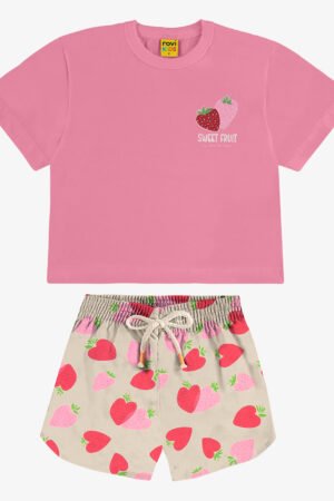 CONJUNTO INFANTIL MENINA BLUSA COM SHORTS ROVI KIDS - 3141392