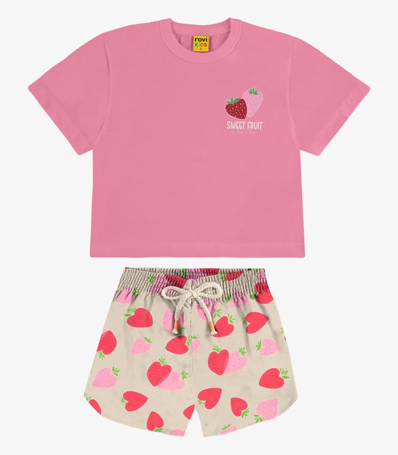 CONJUNTO INFANTIL MENINA BLUSA COM SHORTS ROVI KIDS - 3141392 - Imagem 11