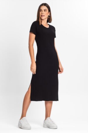 VESTIDO MIDI FEMININO RIBANA CANELADA BAASICO ROVITEX - 917175