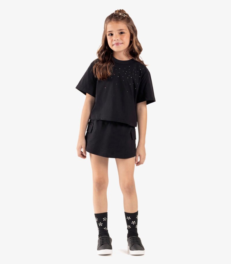 CONJUNTO INFANTIL MENINA BLUSA E SHORT SAIA ROVI KIDS - 3141242