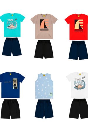 CONJUNTO CAMISETA E BERMUDA INFANTIL MENINO ROVI KIDS - L461