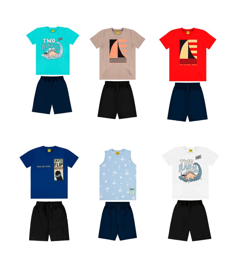 CONJUNTO CAMISETA E BERMUDA INFANTIL MENINO ROVI KIDS - L461
