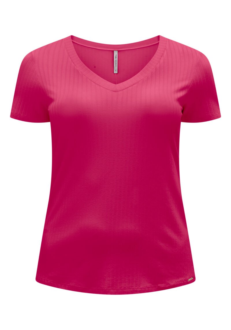 BLUSA MANGA CURTA CANELADA PLUS SIZE LUNENDER - 00461 - Imagem 2