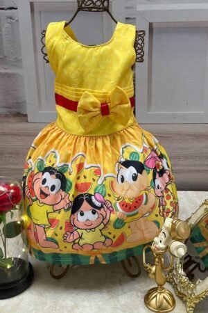 Vestido Tematico Amarelo Infantil Magali