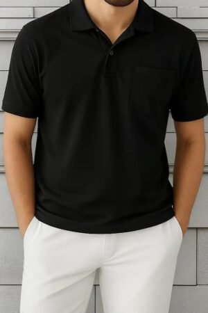 CAMISETA GOLA POLO COM BOLSO 839 P PRETA