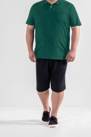 CAMISETA GOLA POLO MEIA MALHA PENTEADA REATIVA COM BOLSO 839 XGG PRETA