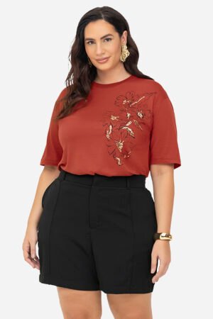 Blusa Feminina Manga Curta Secret Glam  S01811 PLUS SIZE