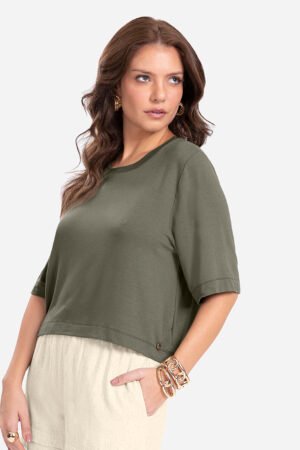 Blusa Feminina Manga Curta em Molecotton Endless  E15512