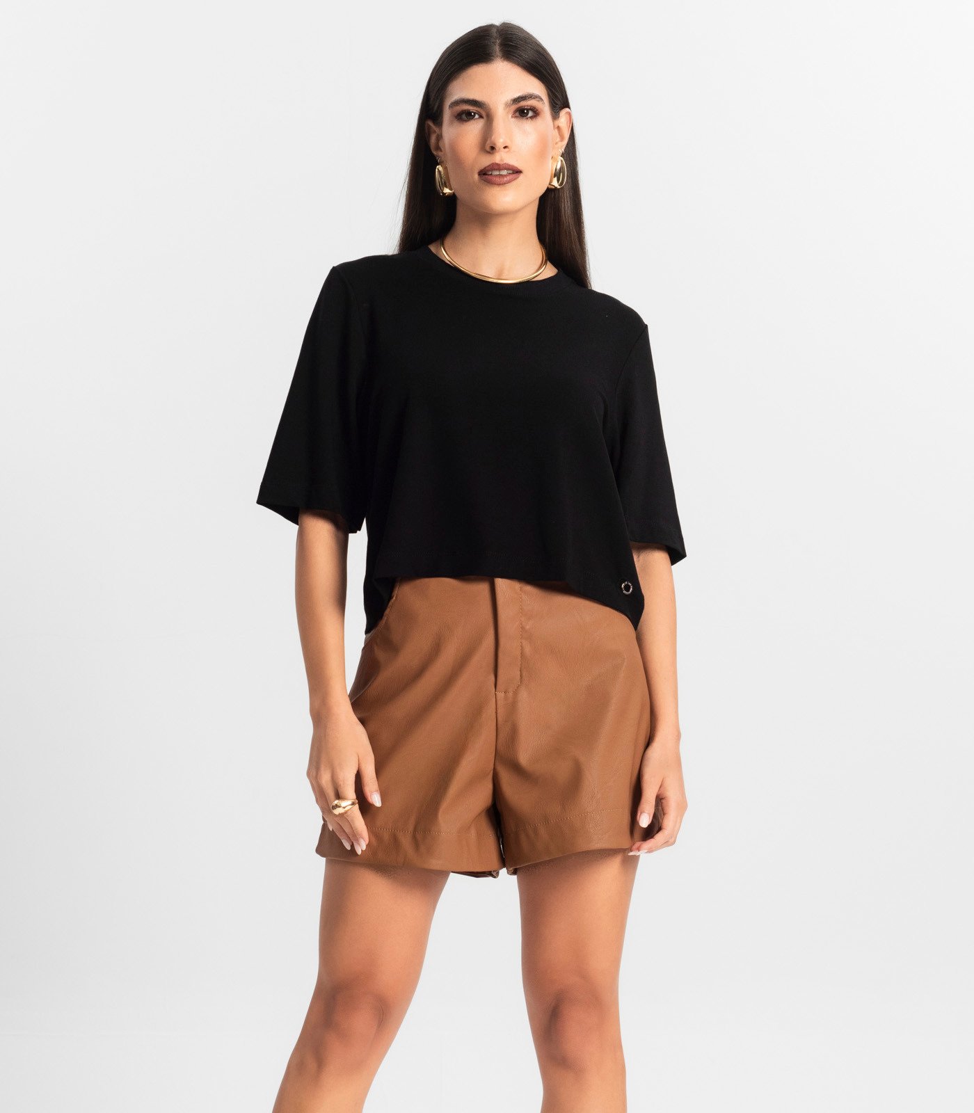 Blusa Feminina Manga Curta em Molecotton Endless E15512 - Imagem 7