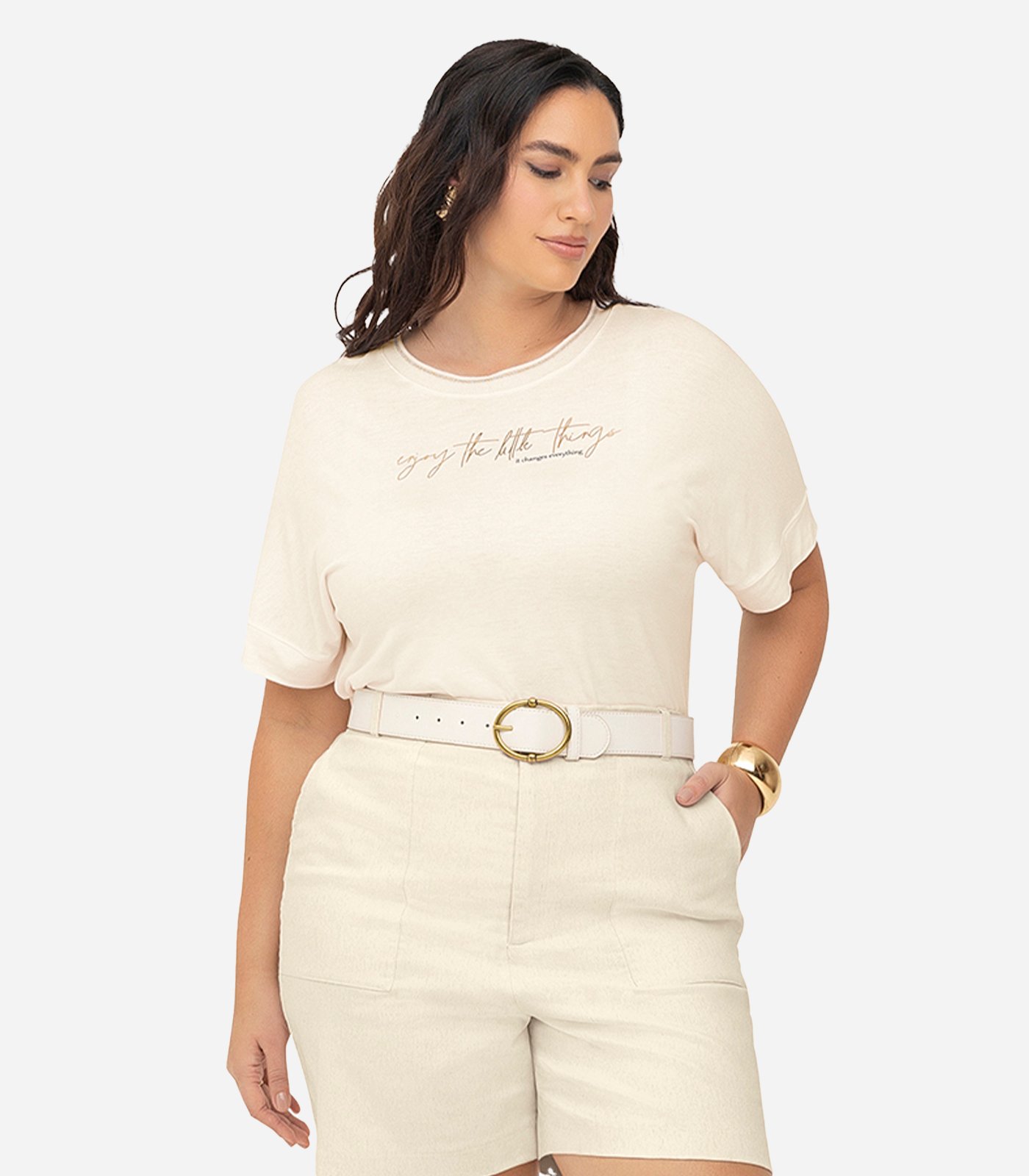 T- Shirt Feminina Manga Curta Secret Glam Codigo: S01789 PLUS SIZE - Imagem 3