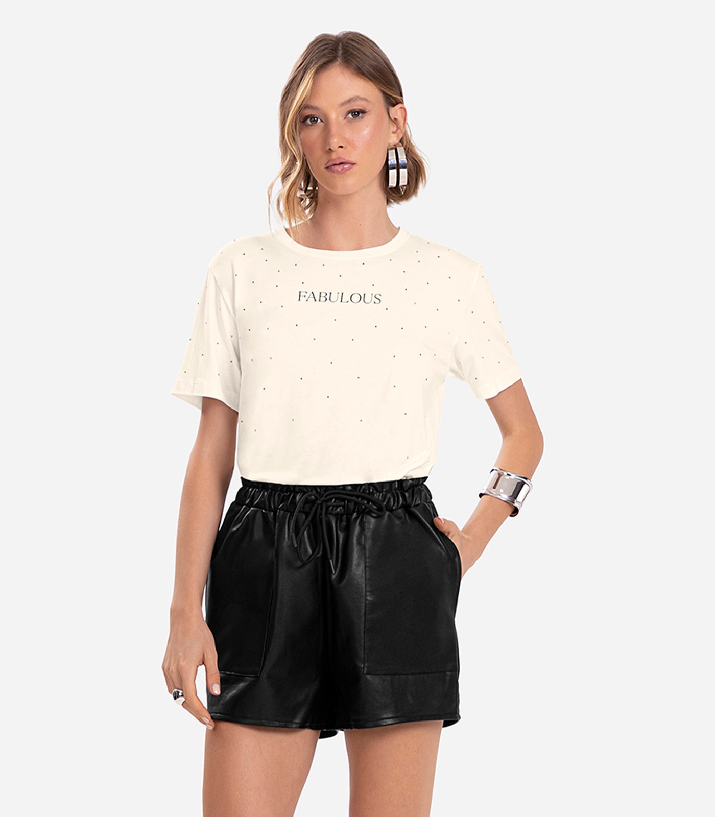 Camiseta Feminina Com Strass Endless Codigo: E15676 - Imagem 2