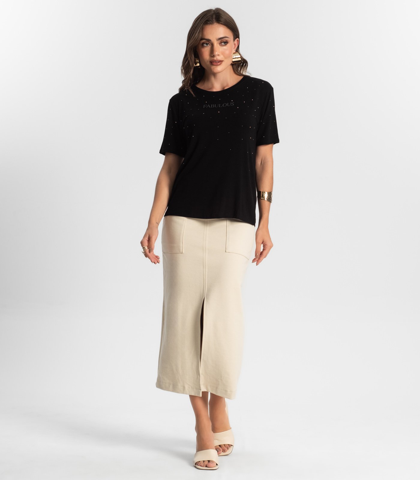 Camiseta Feminina Com Strass Endless Codigo: E15676 - Imagem 5