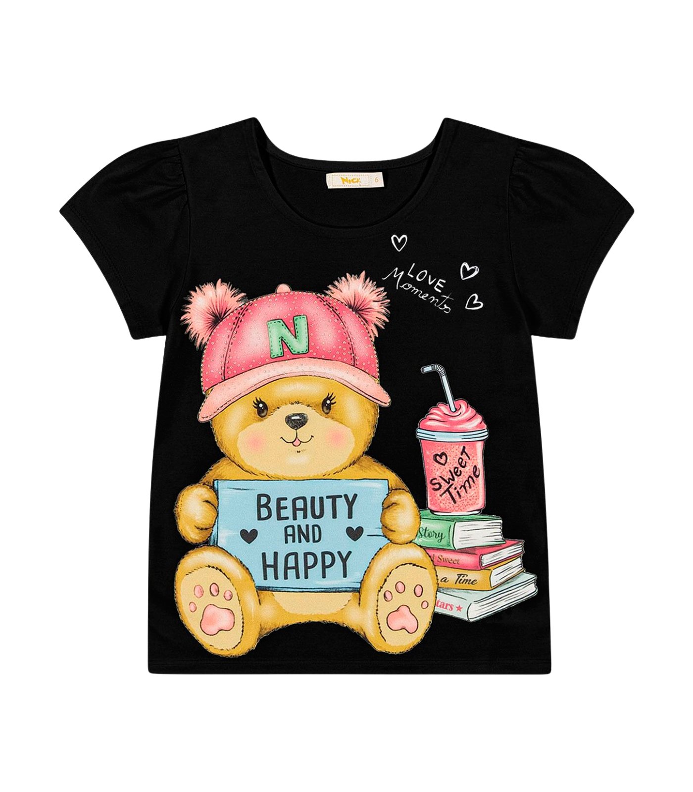 BLUSA MANGA CURTA INFANTIL MENINA TRICK NICK - 1120192