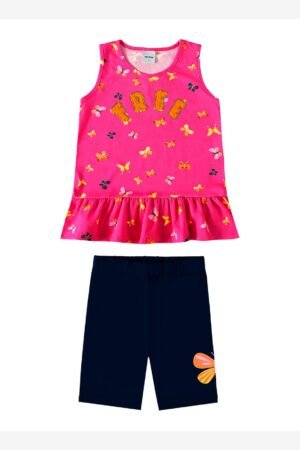 Conjunto Infantil Bata Com Ciclista Rovi Kids Rosa