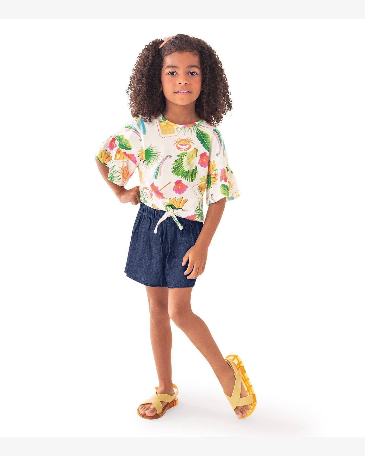 Conjunto Infantil Bata Com Ciclista Rovi Kids Rosa - Imagem 3