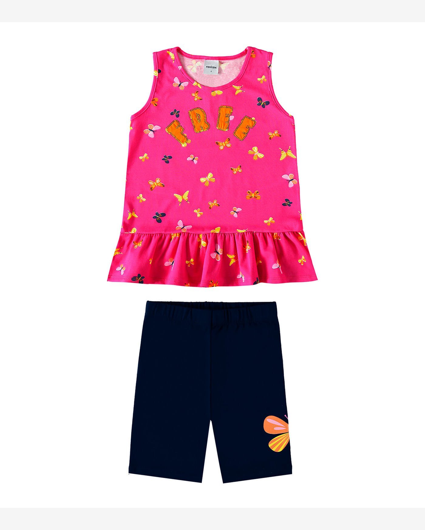 Conjunto Infantil Bata Com Ciclista Rovi Kids Rosa - Imagem 3