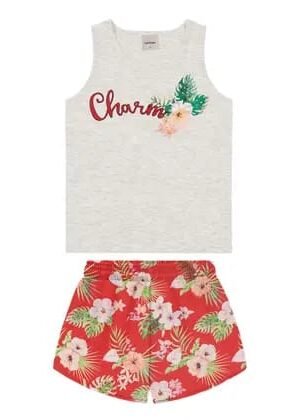 Conjunto Regata com shorts da Rovitex Kids Cinza