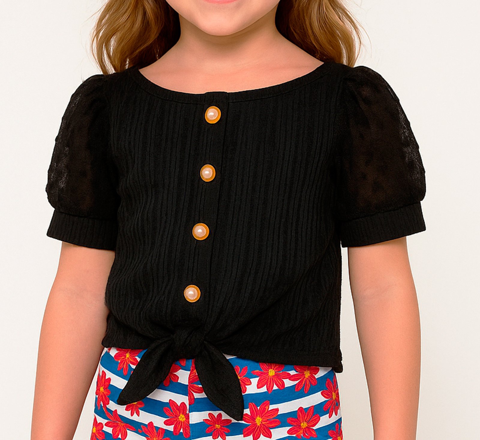 BLUSA CROPPED INFANTIL MENINA CONFECCOES LIZMAR