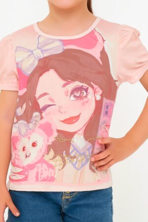 BLUSA MANGA CURTA INFANTIL MENINA MAGIA DE CRESCER - 01666