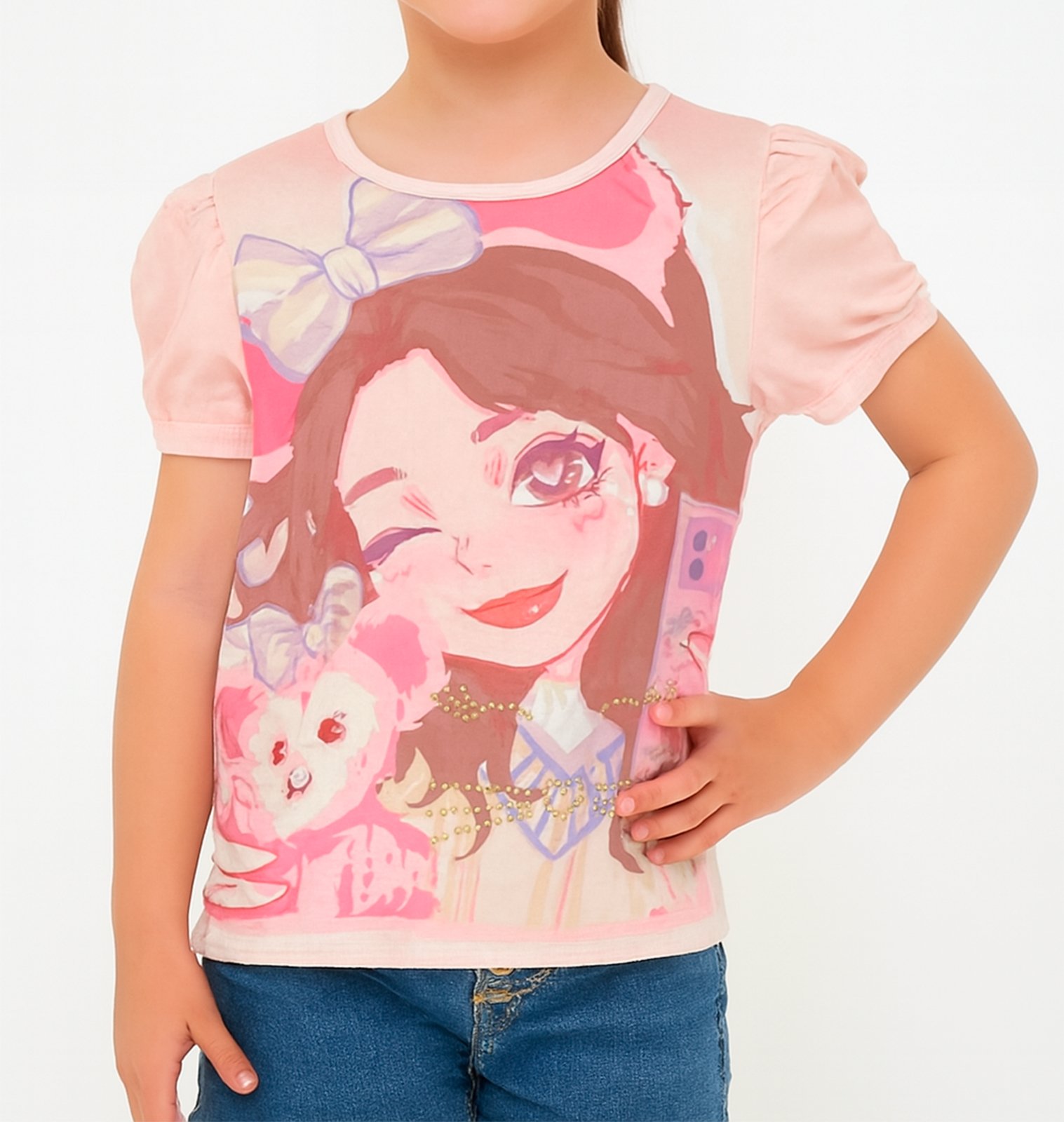 BLUSA MANGA CURTA INFANTIL MENINA MAGIA DE CRESCER - 01666