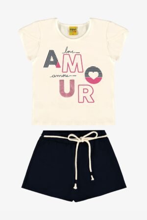 CONJUNTO BLUSA E CHORTS SAIA ROVO KIDS