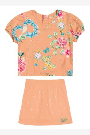 Conjunto Infantil Feminino Perolas Trick Nick Laranja