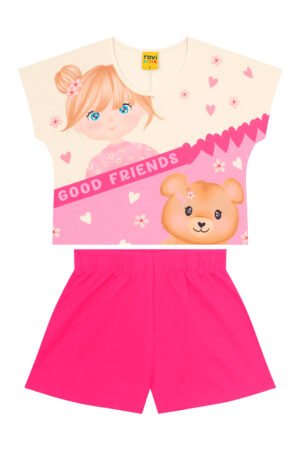 Rovi Kids - Conjunto Blusa com Shorts OFF WHAITE  3128492