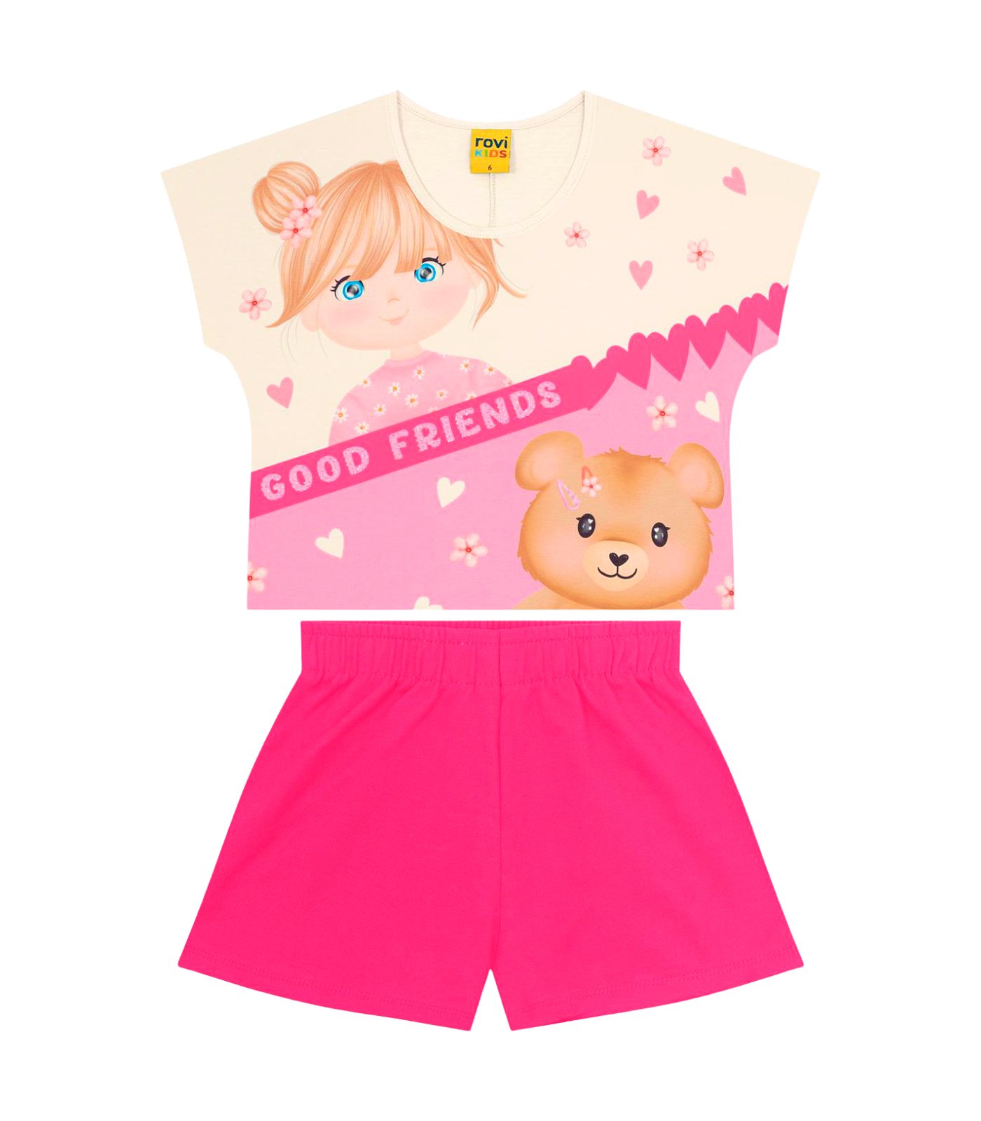 Rovi Kids - Conjunto Blusa com Shorts OFF WHAITE 3128492