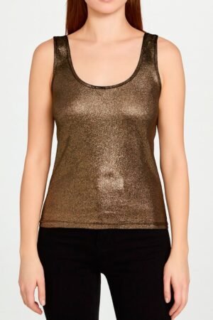 BLUSA  COM ALCAS LARGAS  DOURADA ANSELMI  G