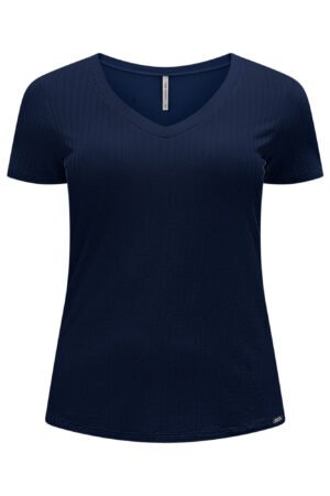 BLUSA MANGA CURTA CANELADO PLUS SIZE TRACY FEMININA LUNENDER - 00461