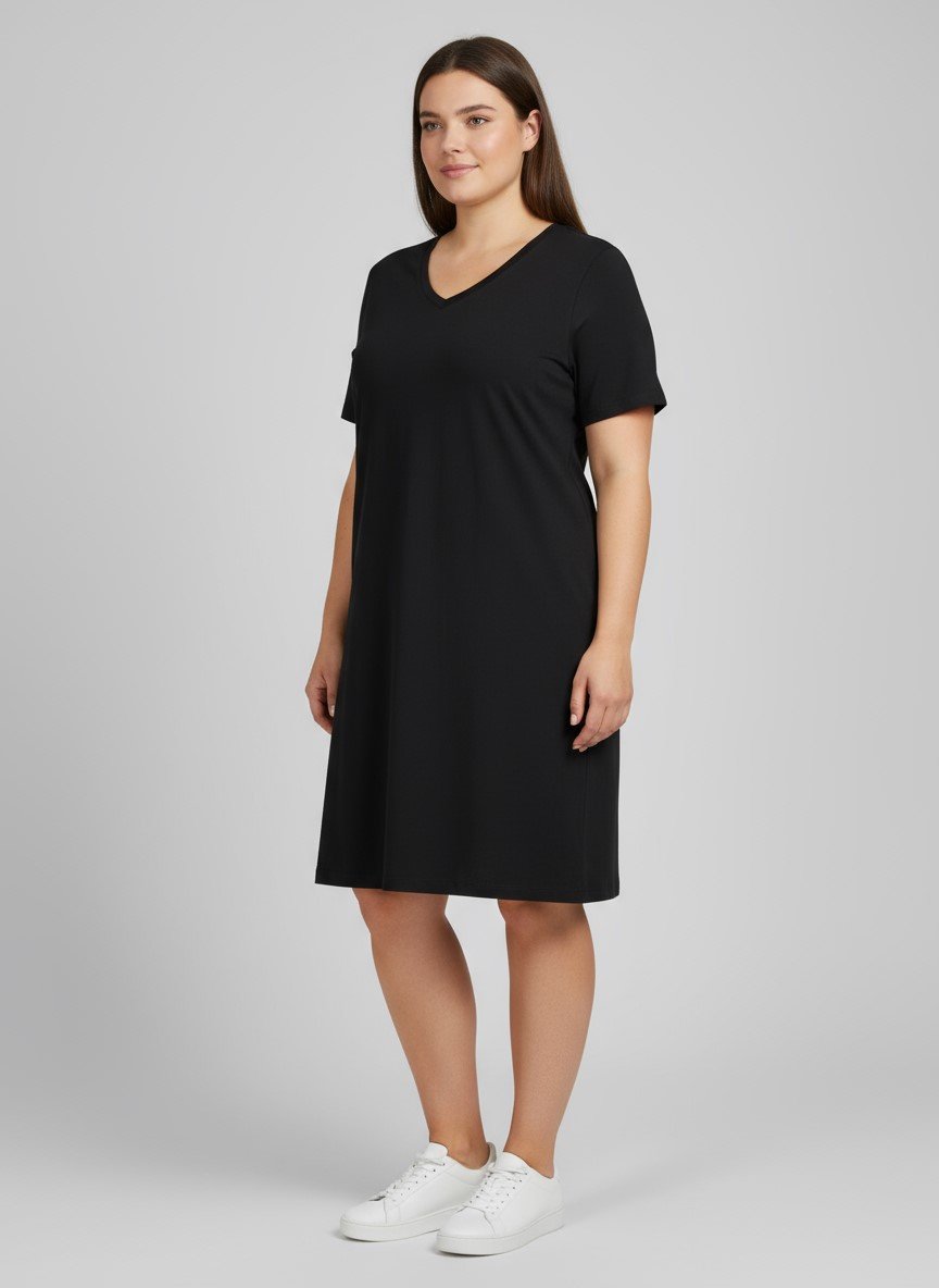 VESTIDO CANELADO FEMININO PLUS SIZE LUNENDER - 00478 - Imagem 3