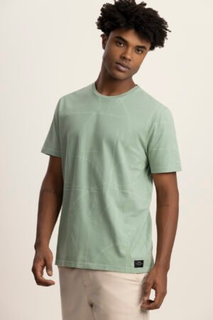 CAMISETA MASCULINA MALHA PENTEADA GEOMETRICA FICO B5000