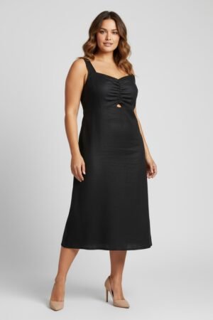 VESTIDO SEM MANGA LUNENDER C 5076 G PRETO
